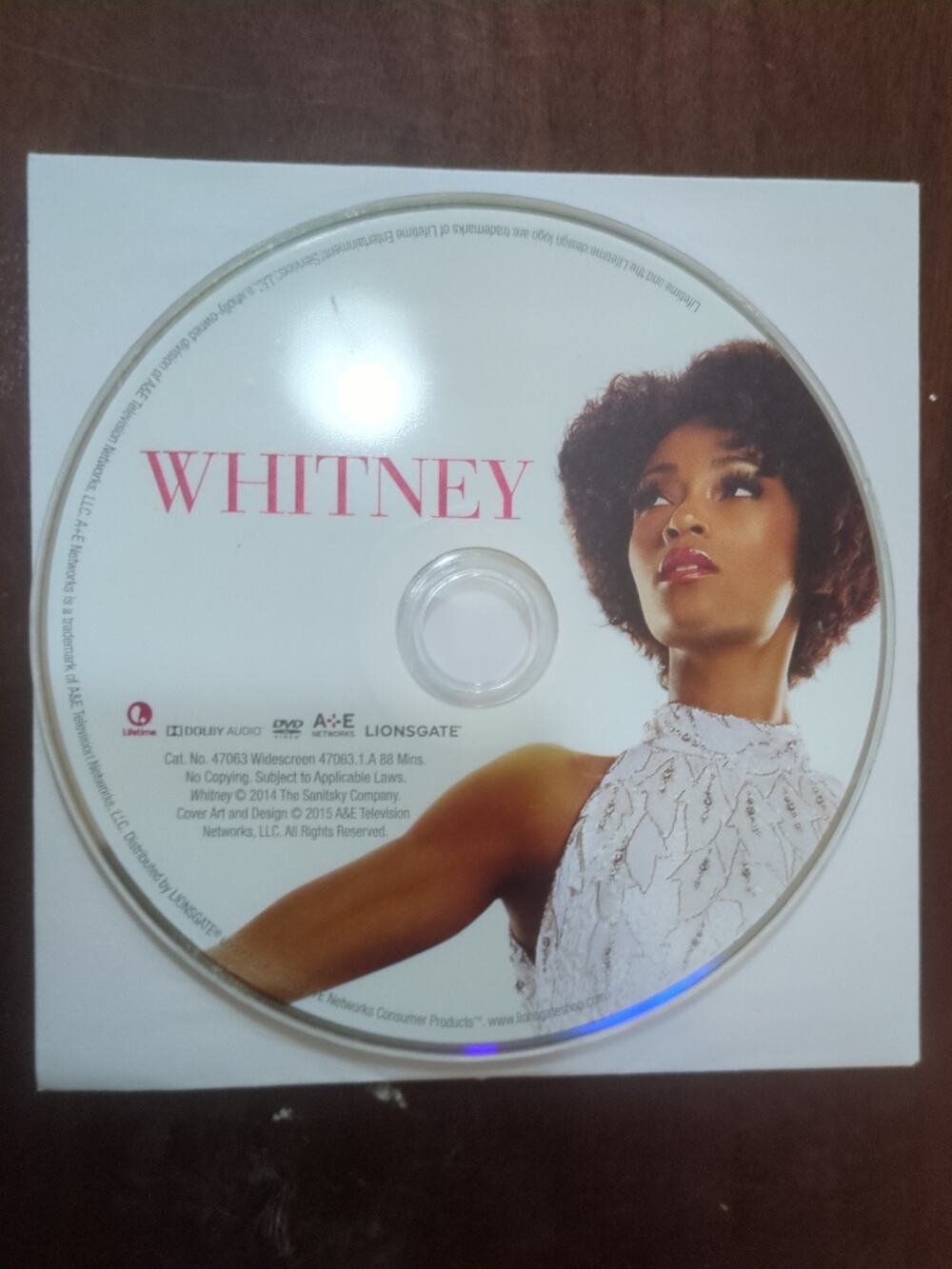 Whitney (DVD, 2015) A&E, Lionsgate, Angela Bassett disc only